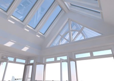 Rendering - Sunroom Proposed Interior Looking Up